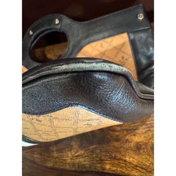 Vintage LAMB Designer Tote Clutch Bag Monogrammed Leather Iconic Sheep Logo - Picture 6 of 11